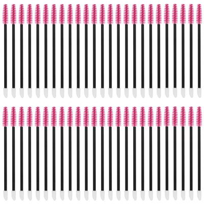 FOMIYES 50pcs Disposable Eyelash and Eyebrow Brushes Dual- Makeup Applicators for Mascara and Brow Grooming and Material for Professional and Home Use