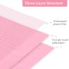 BOMOQING 125PCS Disposable Nail Art Table Mat, Waterproof Nail Tips Art Table Towels Mat, 3 Ply Nail Napkins for Acrylic, Nail Art Mat Paper Sheet, Nail Tips Art Waterproof Pad for Salon (Pink) view 3