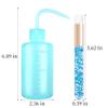 3 PCS Lash Shampoo Brush Sets with 1pcs 250 ML Plastic Satety Lash Tatoo Wash Bottles 2PCS Nose Blackhead Facial Cleaning Brush for Eyelash Extension Supplies (250ML blue bottle+crystal clean brush) view 2