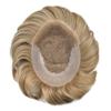 Toupee for Men Hairpiece Human Hair Replacement Systems French Lace Front Mens Toupee Bleached Knots Natural Hairline Swiss lace Hair Systems for Men Grey Black Brown Blone Male Wig Unit(8X10"-100% density#20 light ash blonde) view 4