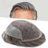 Toupee for Men Hairpiece Human Hair Replacement Systems French Lace Front Mens Toupee Bleached Knots Natural Hairline Swiss lace Hair Systems for Men Grey Black Brown Blone Male Wig Unit(8X10"-120% density#540 Medium Light Brown with 40% Gray ) view 1