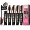 4 Pack 4D Silk Fiber Lash Mascara, Waterproof Smudge-proof Thickening Black Mascara for Natural Lengthening, Long Lasting & No Clumping view 1