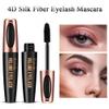4 Pack 4D Silk Fiber Lash Mascara, Waterproof Smudge-proof Thickening Black Mascara for Natural Lengthening, Long Lasting & No Clumping view 3