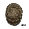 Toupee for Men Hairpiece Human Hair Replacement Systems French Lace Front Mens Toupee Bleached Knots Natural Hairline Swiss lace Hair Systems for Men Grey Black Brown Blone Male Wig Unit(8X10"-100% density#610 Light Brown with 10% Gray ) view 2