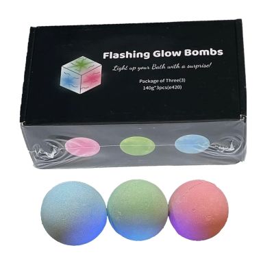 6 Light-Up Disco Bath Bombs Bulk Pack Glow-in-The-Dark Flashing Spa Gift Set