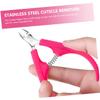 FOMIYES 2pcs Professional Cuticle Nipper Stainless Steel Hangnail Removal Tool for Manicure Pedicure Ergonomic Handle Nail Care Accessory for Home Salon Use view 3