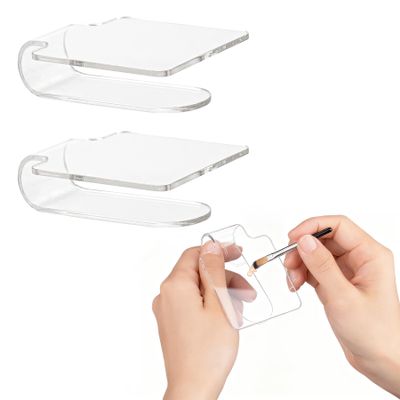 Framendino, 2 Pieces Makeup Palette Acrylic Hand-held Mixing Tray for Foundation, Eyeshadow, Powders, Cosmetics and Nail Art Manicure