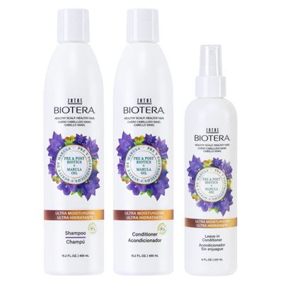 BIOTERA Ultra Moisturizing Shampoo & Conditioner & Leave-In | Dry, Medium, Fine Hair | Microbiome Friendly | Vegan & Cruelty Free | Paraben Free | Color-Safe | 15.2 Fl Oz