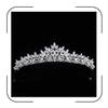 Sparkling CZ Tiaras for Women Floral Bride Crown Platinum Plated Wedding Quinceanera Prom Homecoming Crowns Flower Wave Design Bridal Jewelry Gift view 1