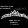 Sparkling CZ Tiaras for Women Floral Bride Crown Platinum Plated Wedding Quinceanera Prom Homecoming Crowns Flower Wave Design Bridal Jewelry Gift view 4