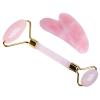 YEDECOR Jade Roller Massager and Gua Sha Set - Beauty Roller & Guasha Tool for Face, Eye, Neck, Body - Natural Healing Crystal for Massage, Beauty Skin Care,RoseQuartz view 1