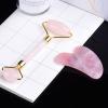YEDECOR Jade Roller Massager and Gua Sha Set - Beauty Roller & Guasha Tool for Face, Eye, Neck, Body - Natural Healing Crystal for Massage, Beauty Skin Care,RoseQuartz view 2