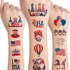 12 Sheets 4th of July Temporary Tattoos for Women, 4th of July Gnomes Party Supplies Favors Decorations Patriotic USA American Flag Fake Tattoos Stickers Independence Day Party Favors Gifts view 1