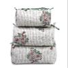 Cotton Toiletry Bag Zipper Pouch Set of 3 Pieces Toiletry Bag, Quilted Block Print Make Up Bag, Large Cosmetic Pouch, Quilted Makeup Pouch view 2
