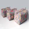 Set of 3 Pieces Indian Cotton Handmade Floral Block Print Toiletry Bag Storage, Makeup Bag, Quilted Wash Bag, Cosmetic Pouch, Travel Case view 4