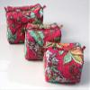 Set of 3 Pieces Toiletry Bag, Cotton Quilted Wash Bags, Toiletry Bags, Block Printed Floral Design Makeup Pouch Zipper Bag, Cosmetic Bag view 2