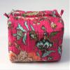 Set of 3 Pieces Toiletry Bag, Cotton Quilted Wash Bags, Toiletry Bags, Block Printed Floral Design Makeup Pouch Zipper Bag, Cosmetic Bag view 4
