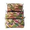 Block Print Make Up Bag, Set of 3 Pieces Gadget Bag, handmade gift for women large cosmetic pouch, gift for mum, cotton toiletry bag view 1