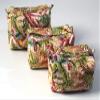 Block Print Make Up Bag, Set of 3 Pieces Gadget Bag, handmade gift for women large cosmetic pouch, gift for mum, cotton toiletry bag view 2