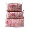 Jaipuri Cotton Bag, Set of 3 Pieces Toiletry Bag Storage, Quilted Wash Bag, Handmade Floral Print Cosmetic Organizer, Hand Block Travel bag, view 1