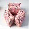 Jaipuri Cotton Bag, Set of 3 Pieces Toiletry Bag Storage, Quilted Wash Bag, Handmade Floral Print Cosmetic Organizer, Hand Block Travel bag, view 4