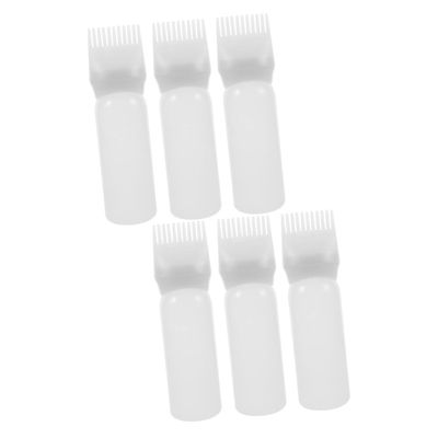 FRCOLOR 6pcs Hair Oil Applicator Bottle Root Comb for Easy Hair Coloring and Styling Squeeze Bottles for Convenient One-hand Use