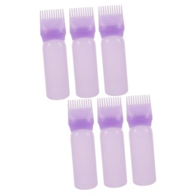 FRCOLOR 6pcs Bottles Hair Oil Applicator Bottle Root Comb Applicator for Hair Styling