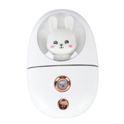 Mist Sprayer, Cute Animal Mini Face Steamer Portable Mist Sprayer Steamer for Travelling 35ml 500mah (White)