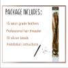 15 Natural Fluffy Color Hair Feathers - 7- 12 Long - Natural Fluffy Hair Extension, Feather Hair Extension DIY Kit - Eye-Catching Design - 20 Micro-link Beads - 100% Real Rooster Feathers view 2