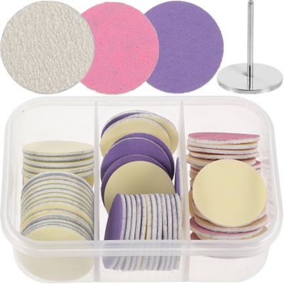 Beaupretty 60pcs Sanding Discs for Electric Foot File Nail and Remover Tool with Bearing Storage Box Professional Pedicure and Manicure Accessories for Exfoliating Dead Skin