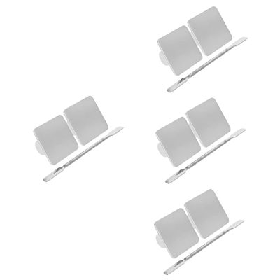 BESPORTBLE 4sets Stainless Steel Polish Mix Palette Mixing Spatula Nail Art Tools for Gel Polish Foundation Eyeshadow Personal Traveling Home Shows