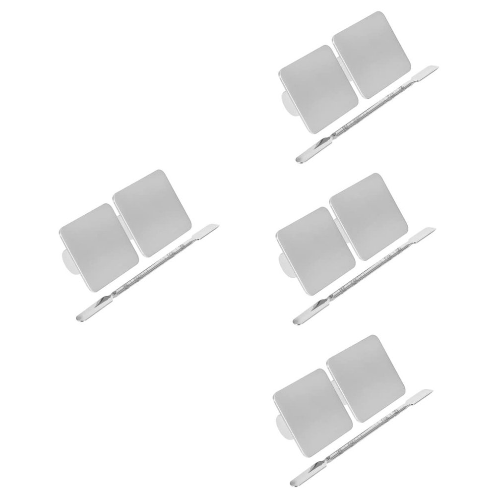 BESPORTBLE 4sets Stainless Steel Polish Mix Palette Mixing Spatula Nail Art Tools for Gel Polish Foundation Eyeshadow Personal Traveling Home Shows