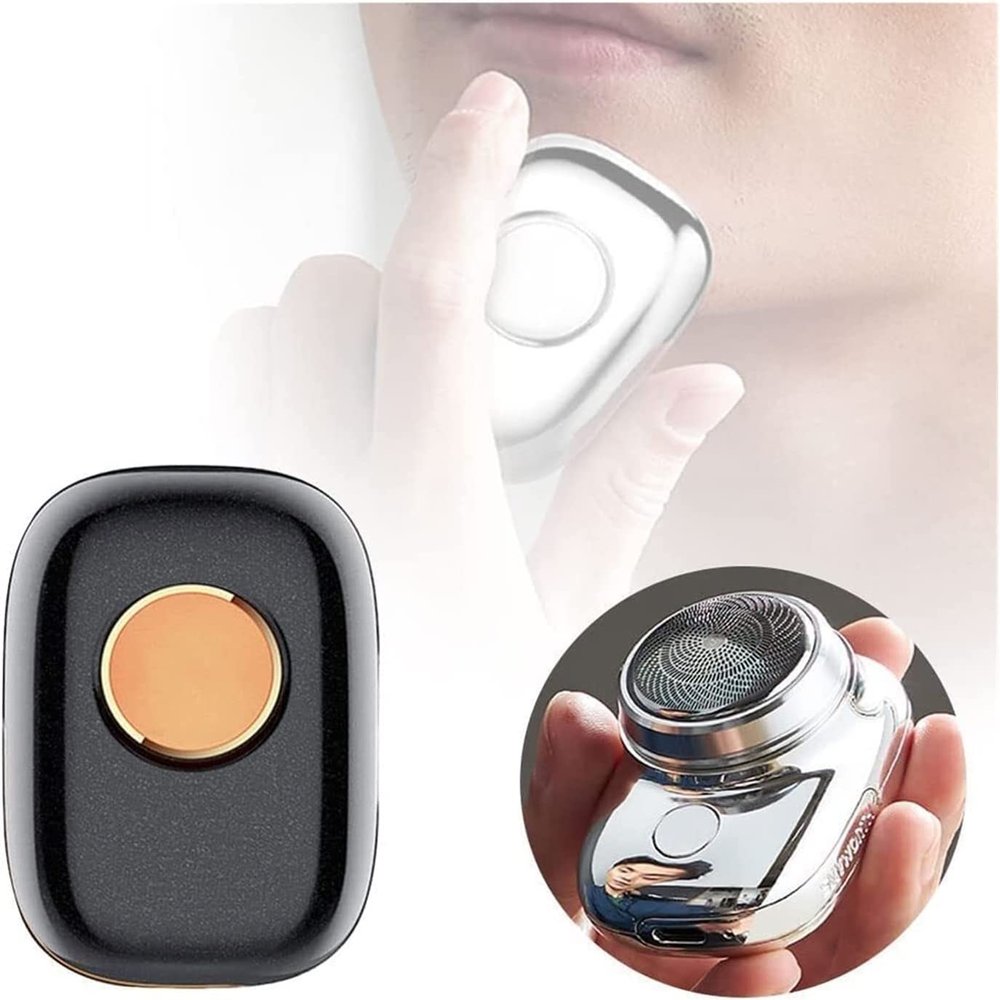 2023 Upgrade Travel Electric Razor Pocket Size Washable Electric Razor, Mini-Shave Portable Electric Shaver, Rechargeable Mini Razor Electric Mini Travel Shaver for Men Shaving Face Beard (Black)