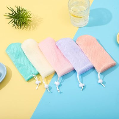 50 PCS Exfoliating 6-Layer Foaming Net Mesh Ultra Soft And Fast Foaming Facial Cleanser Foaming Mesh Soap bag Foaming Mesh Bath Scrub Cleansing Mesh Drawstring Holder Bags (Random color)