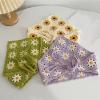 Azoiikwd Crochet Bandana, 4 Pcs Women Crochet Boho Headscarf Knitted Floral Head Kerchief Vintage Headwrap Headbands Hair Accessories (4 pcs) view 3