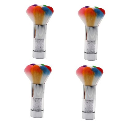 FOMIYES 4pcs Chic Nail Cleaning Tool Sturdy Manicure Brush Soft Bristles for Nail Dust Removal Lightweight Design for Home and Gem Handle