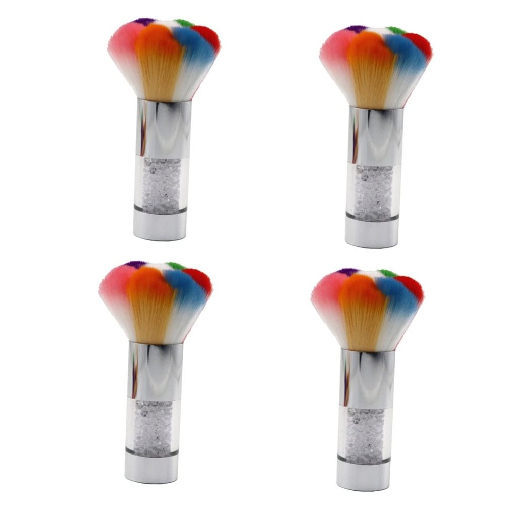 FOMIYES 4pcs Chic Nail Cleaning Tool Sturdy Manicure Brush Soft Bristles for Nail Dust Removal Lightweight Design for Home and Gem Handle