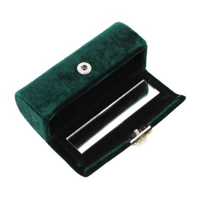 FRCOLOR Elegant Lipstick Case Makeup Organizer with Mirror Vintage Style Lipstick Holder