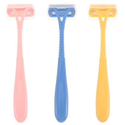 FRCOLOR 3pcs Body Hair Trimmer for Women Portable Manual for Smooth Shaving for Underarms Legs Reduces Skin Irritation Lightweight Travel-friendly