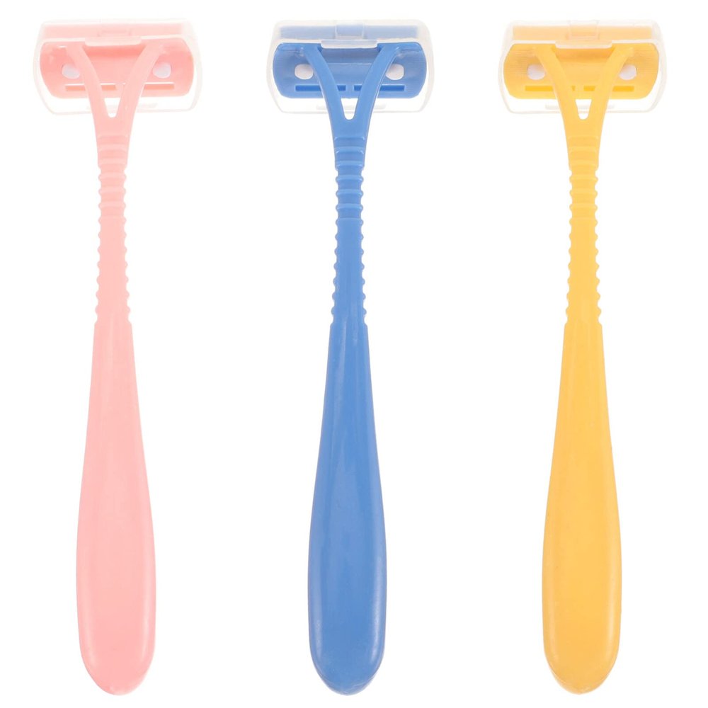 FRCOLOR 3pcs Body Hair Trimmer for Women Portable Manual for Smooth Shaving for Underarms Legs Reduces Skin Irritation Lightweight Travel-friendly