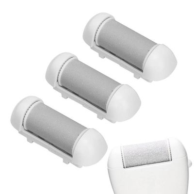 3 Coarse Replacement Roller Head for Electric Callus Remover Foot File Pedicure Tools for Feet Callus Shaver Pedicure Kit for Cracked Heels and Dead Skin (3 Fine/Gentle/Light Coarse, Grey)