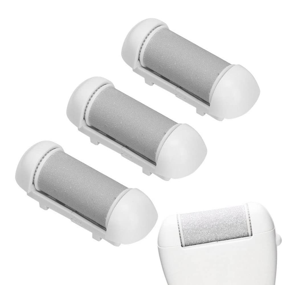 3 Coarse Replacement Roller Head for Electric Callus Remover Foot File Pedicure Tools for Feet Callus Shaver Pedicure Kit for Cracked Heels and Dead Skin (3 Fine/Gentle/Light Coarse, Grey)
