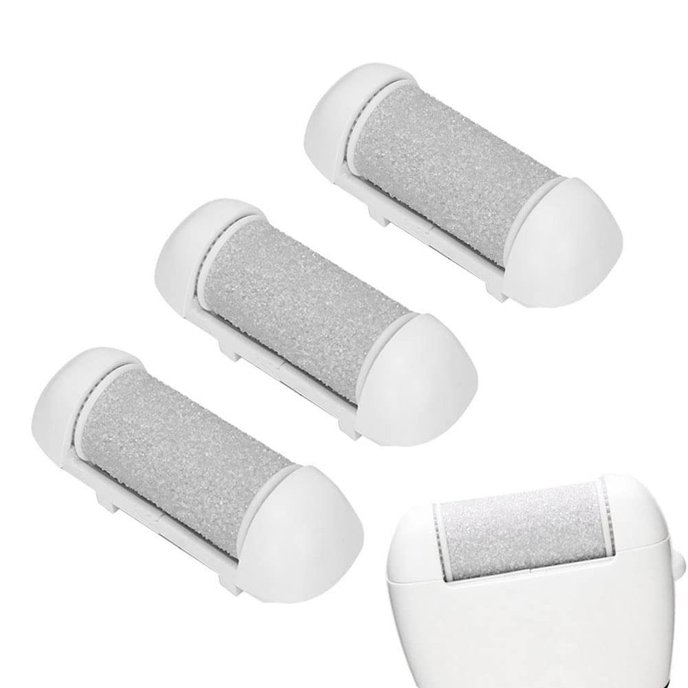 3 Coarse Replacement Roller Head for Electric Callus Remover Foot File Pedicure Tools for Feet Callus Shaver Pedicure Kit for Cracked Heels and Dead Skin (3 Extra Coarse, Grey)