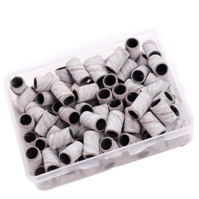100 Pieces White Nail Sanding Bands Smooth Surface Accessory for Nail Drill Bits File Polish Remover White Accessories