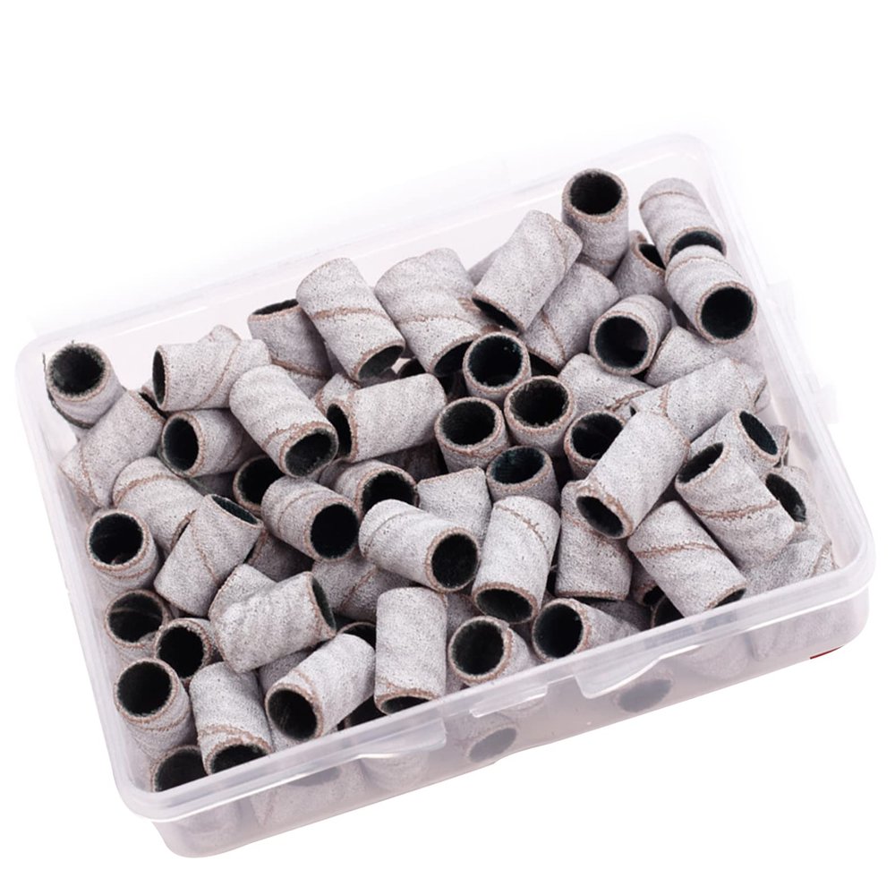 100 Pieces White Nail Sanding Bands Smooth Surface Accessory for Nail Drill Bits File Polish Remover White Accessories