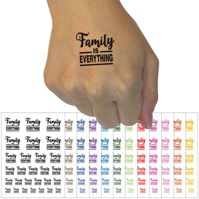 Family is Everything Temporary Tattoo Water Resistant Fake Body Art Set Collection - Light Green (One Sheet)