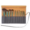Bird&Fish Makeup Brush Case Travel, makeup brush bagsilicone case roll up bag,Rolling Bag Storage Case PU Leather,Holder Organizer Brushes Pouch Cosmetic Bag for Travel(New Dark Gray) view 1