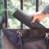 Bird&Fish Makeup Brush Case Travel, makeup brush bagsilicone case roll up bag,Rolling Bag Storage Case PU Leather,Holder Organizer Brushes Pouch Cosmetic Bag for Travel(New Dark Gray) view 2