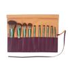 Bird&Fish Makeup Brush Case Travel, makeup brush bagsilicone case roll up bag,Rolling Bag Storage Case PU Leather,Holder Organizer Brushes Pouch Cosmetic Bag for Travel (New Crimson) view 1