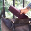 Bird&Fish Makeup Brush Case Travel, makeup brush bagsilicone case roll up bag,Rolling Bag Storage Case PU Leather,Holder Organizer Brushes Pouch Cosmetic Bag for Travel (New Crimson) view 2